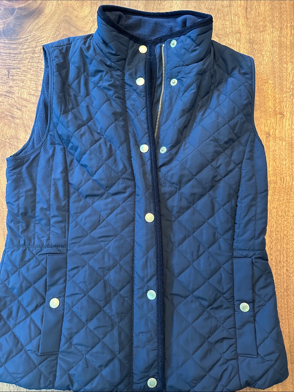 Talbots Navy Quilted Fleece-lined  Vest